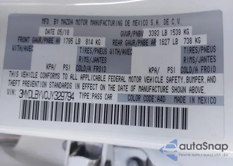 2018 Toyota Yaris Ia from USA, damaged, VIN 3MYDLBYV0JY329794